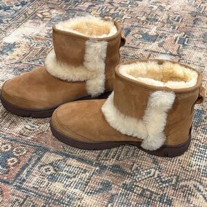 UGG Tan Sheepskin Lined mini Boots
